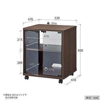 Amazon | ハヤミ工産 オーディオラック ガラス扉付き 棚板1枚